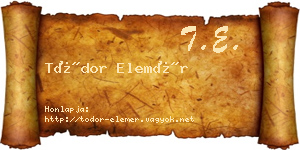Tódor Elemér névjegykártya