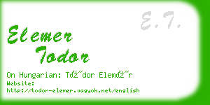 elemer todor business card